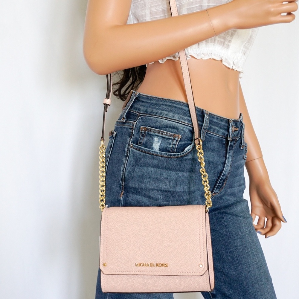 Michael Kors Hayes SM Clutch Leather Crossbody Bag - Picture 2 of 8
